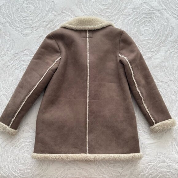 Abercrombie & Fitch - Faux Shearling Coat - Taupe - Picture 6 of 10